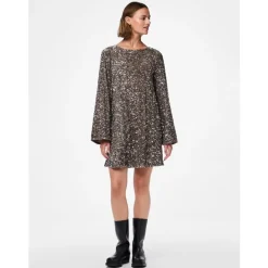 PIECES dame kjole PCKAM - Morel Silver sequins Best