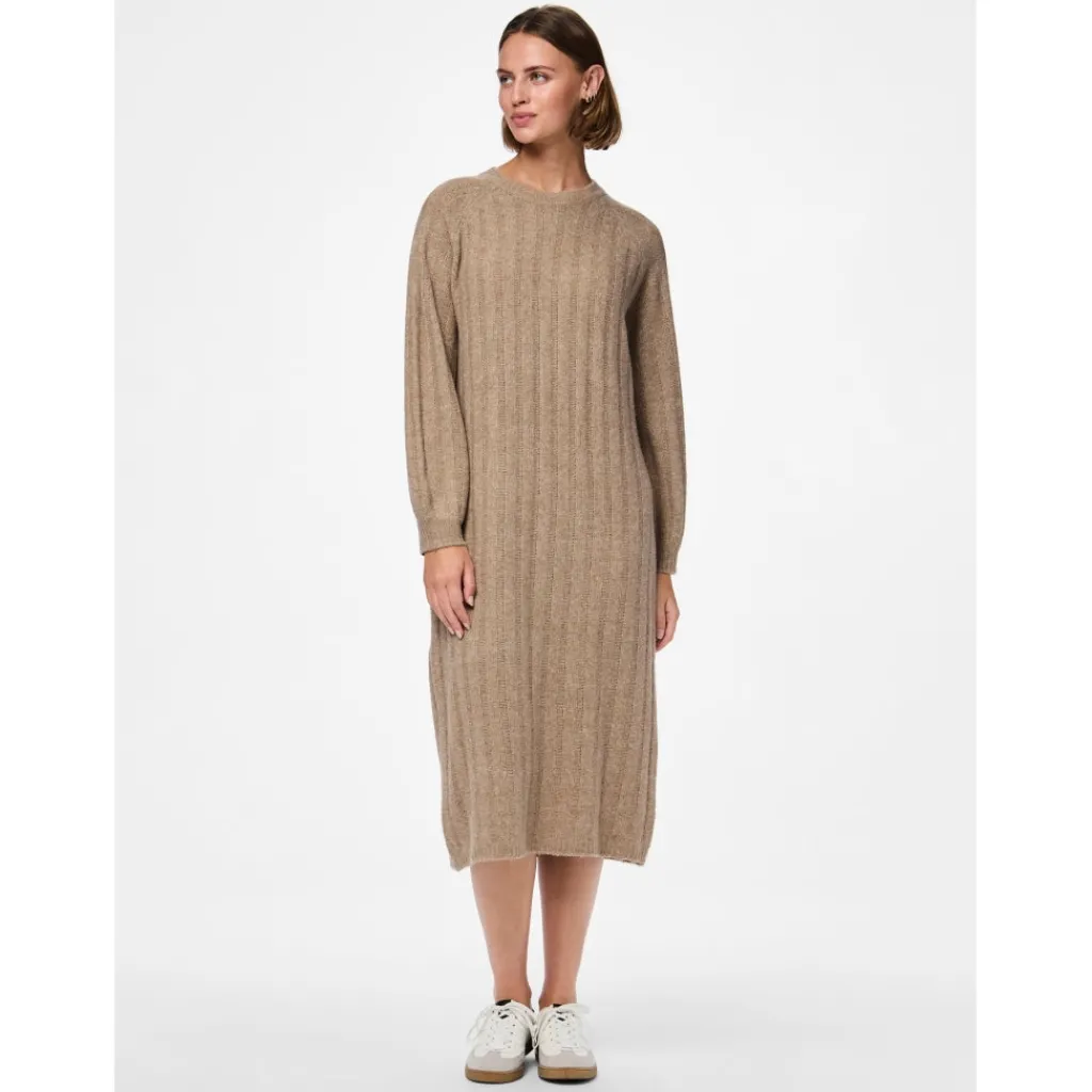PIECES dame kjole PCMAGGY - Taupe Gray Best