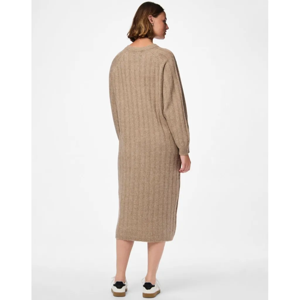 PIECES dame kjole PCMAGGY - Taupe Gray Best