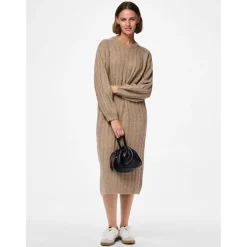 PIECES dame kjole PCMAGGY - Taupe Gray Best