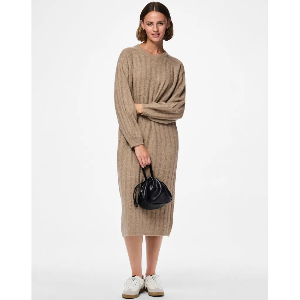 PIECES dame kjole PCMAGGY - Taupe Gray Best