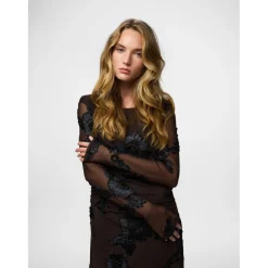 PIECES Dame Kjole PCOffia - Delicioso Black Satin Band