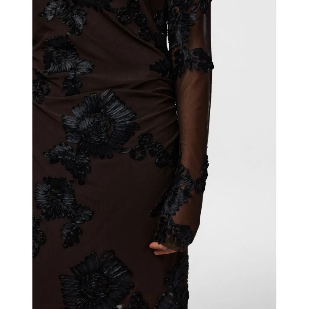 PIECES Dame Kjole PCOffia - Delicioso Black Satin Band