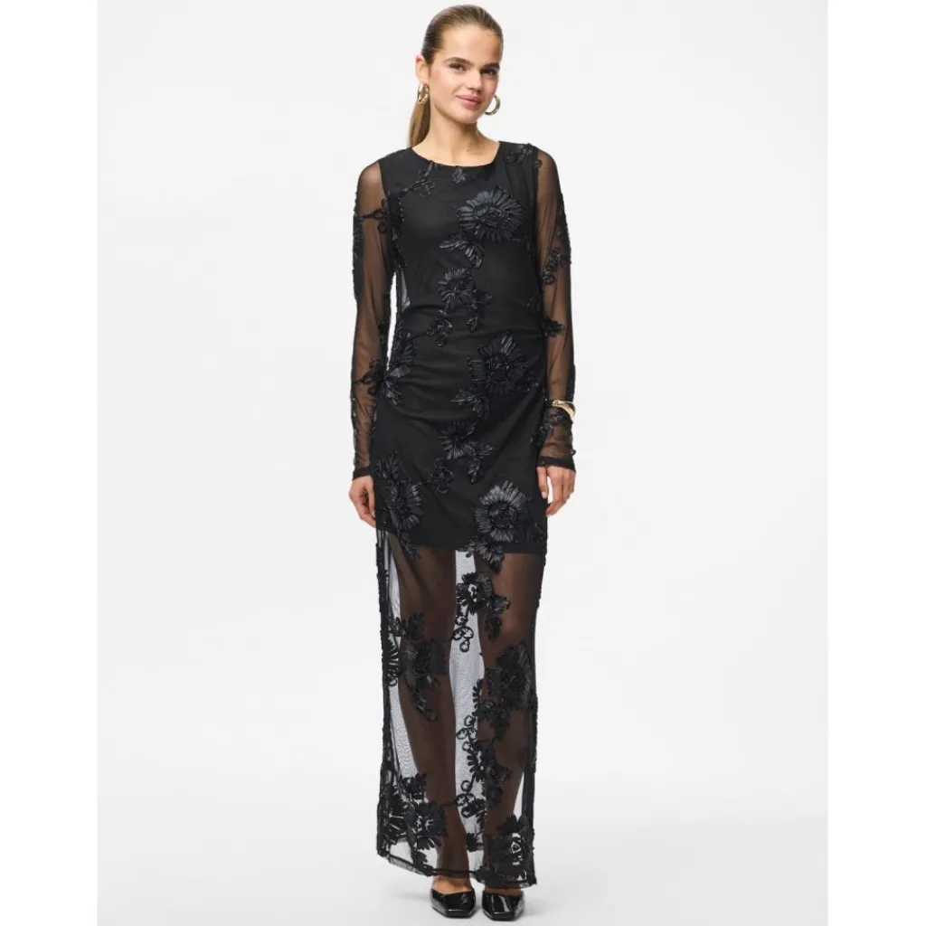 PIECES Dame Kjole PCOffia - Black black satin band New