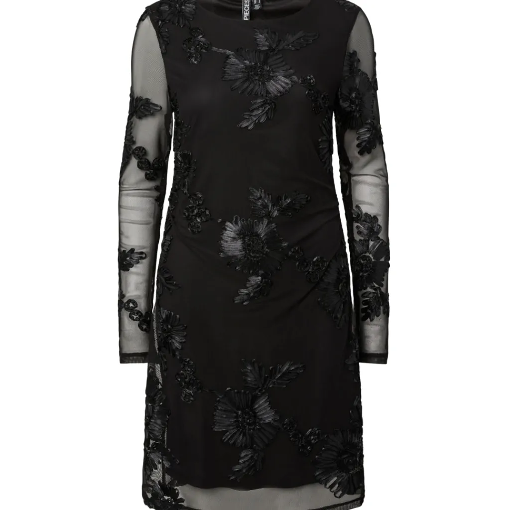 PIECES Dame Kjole PCOffia - Black black satin band