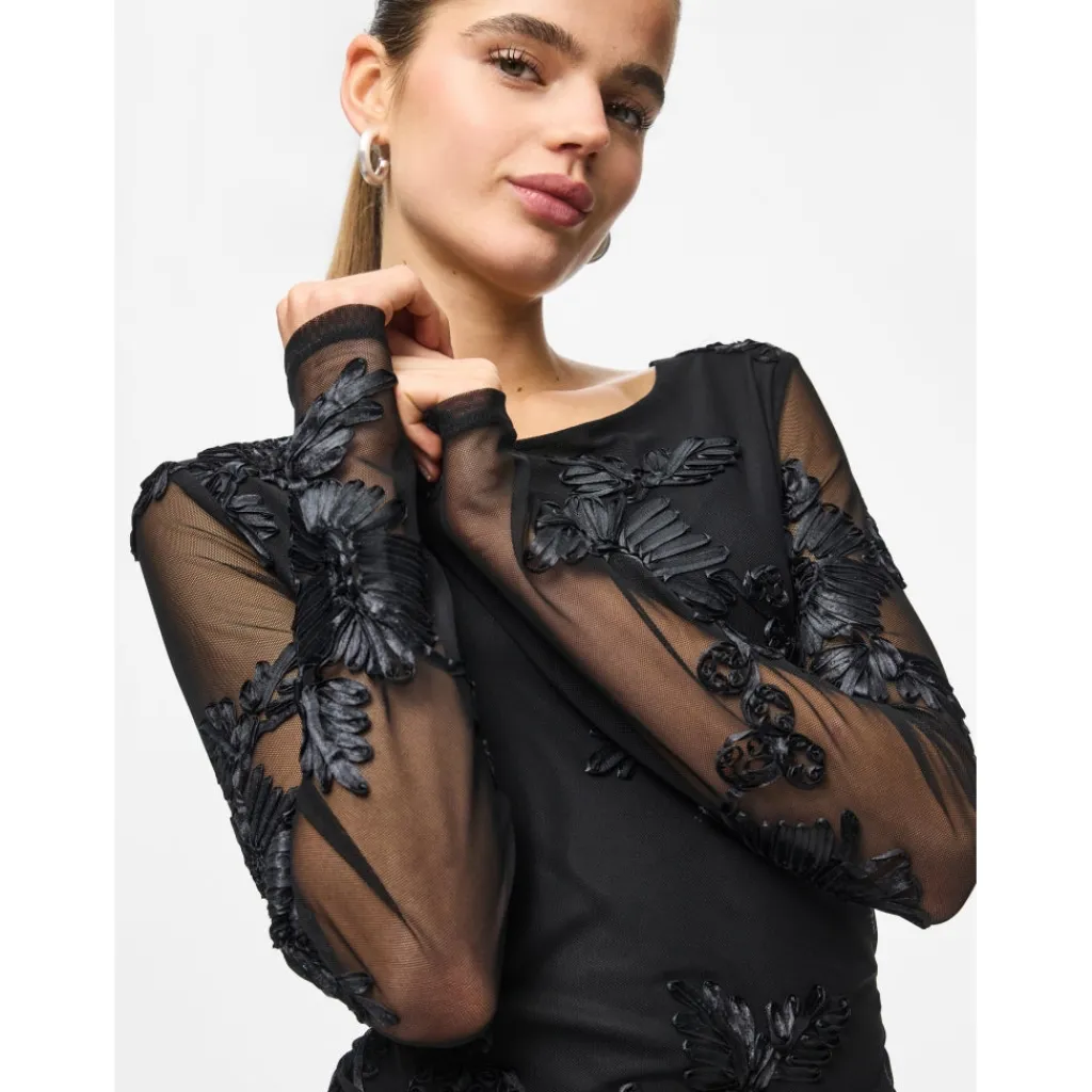 PIECES Dame Kjole PCOffia - Black black satin band