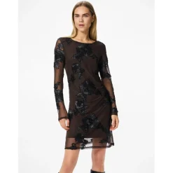 PIECES Dame Kjole PCOffia - Delicioso Black Satin Band Outlet