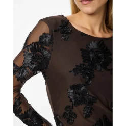 PIECES Dame Kjole PCOffia - Delicioso Black Satin Band Outlet