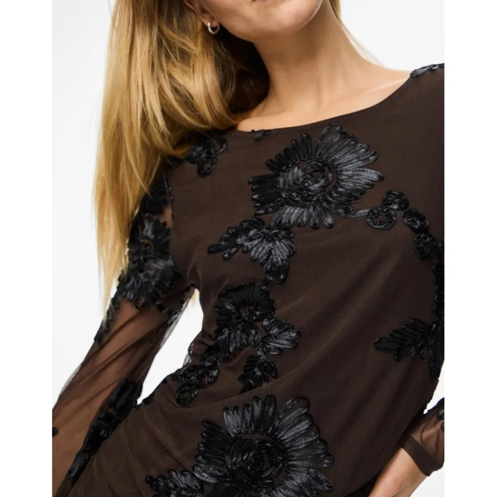 PIECES Dame Kjole PCOffia - Delicioso Black Satin Band Outlet