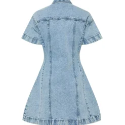 PIECES dame kjole PCSILKE - Light Blue Denim Best
