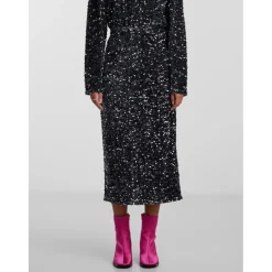 PIECES dame nederdel PCKAM - Magnet Black silver sequins Sale