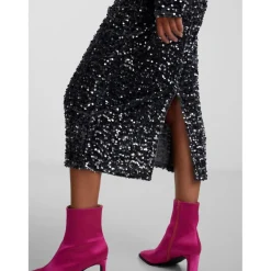 PIECES dame nederdel PCKAM - Magnet Black silver sequins Sale
