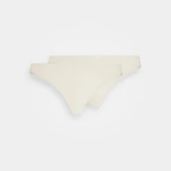 PIECES dame rib g-streng PCSYMMI - Whitecap Gray