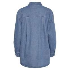PIECES dame skjorte PCMAISIE - Medium blue denim Outlet