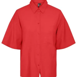 PIECES dame skjorte PCMILANO - Poppy Red