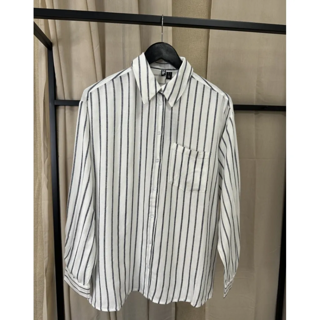 PIECES dame skjorte PCPIA - Bright White Navy blazer New