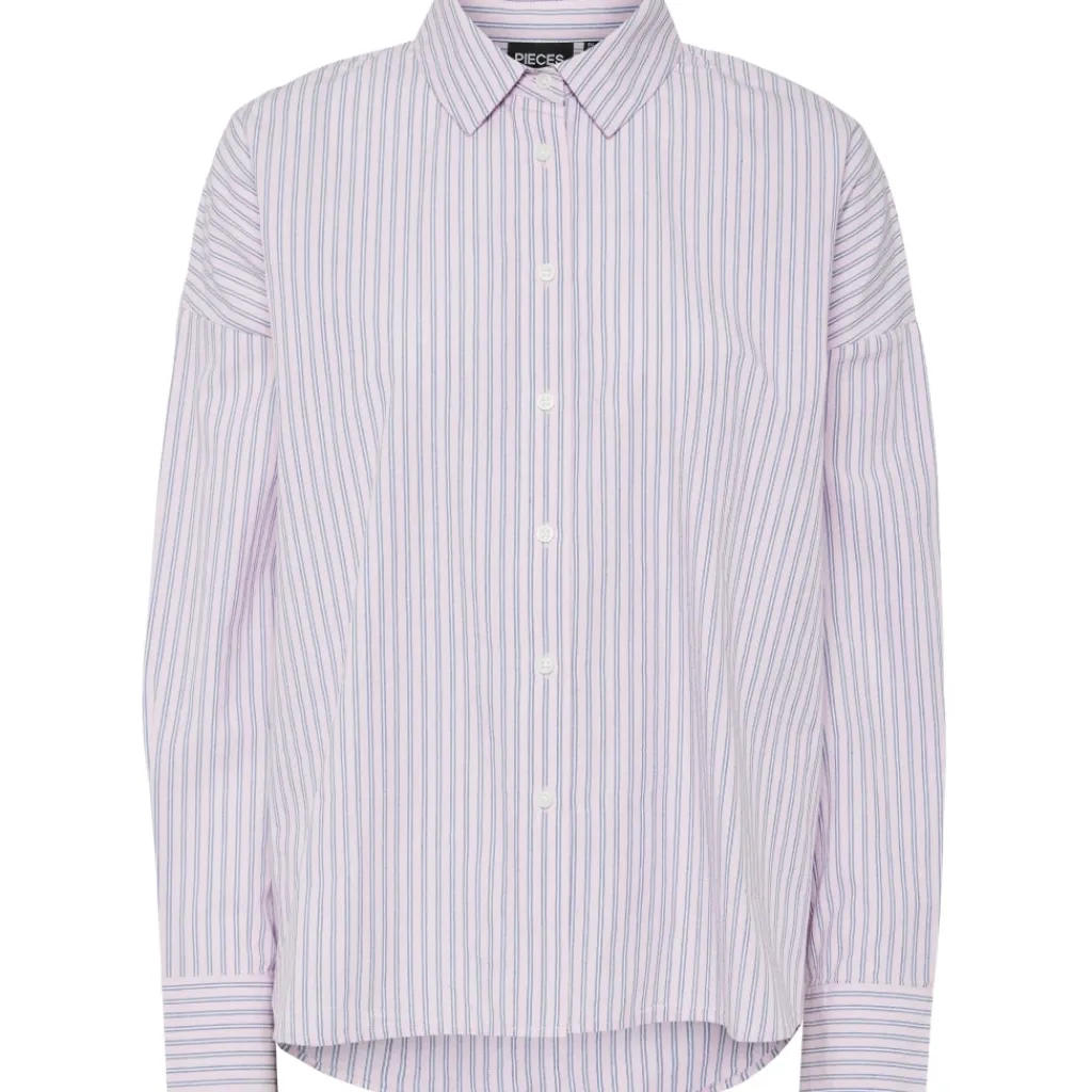 PIECES dame skjorte PCPIPPA - Bonbon stripes Clearance