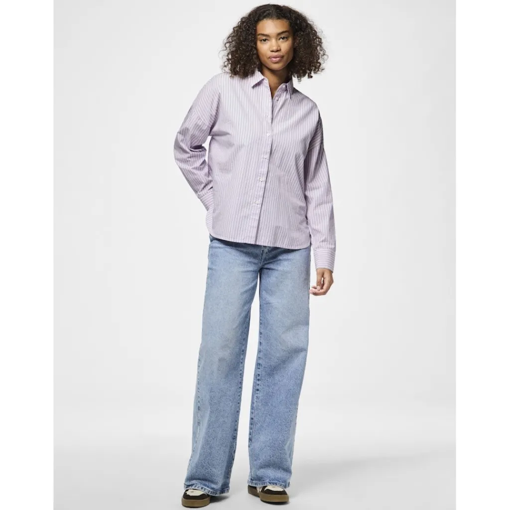 PIECES dame skjorte PCPIPPA - Bonbon stripes Clearance