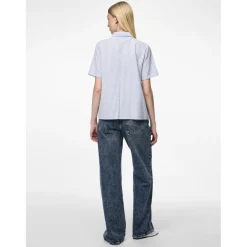 PIECES dame skjorte PCSALLY - Hydrangea CLOUD DANCER Clearance