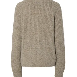 PIECES Dame Strik Cardigan PCCleo - Greige Melange Sale