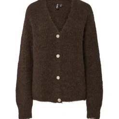PIECES Dame Strik Cardigan PCCleo - Hot Fudge Melange Outlet