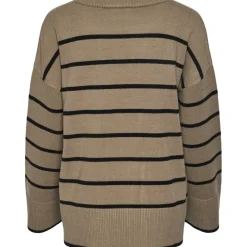 PIECES dame strik PCMATHILDE - Taupe Gray BLACK Clearance