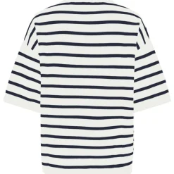 PIECES dame strik PCTIAN - Cloud Dancer Maritime Blue