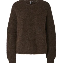 PIECES Dame Striktrøje PCCleo - Hot Fudge Melange Best