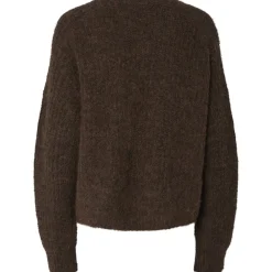 PIECES Dame Striktrøje PCCleo - Hot Fudge Melange Best