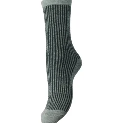 PIECES dame strømper PCSEBBY - Castor gray stripes darkest spruce Outlet