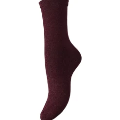 PIECES dame strømper PCSEBBY - Tawny Port TONED LUREX Clearance