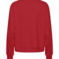 PIECES dame sweatshirt PCSKYLAR - High Risk Red White Text Sale