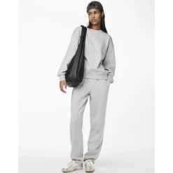 PIECES dame sweatshirt PCCHILLI - Light Grey Melange Outlet