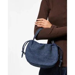 PIECES dame taske PCBALLOON - Dark Blue Denim Silver Hot