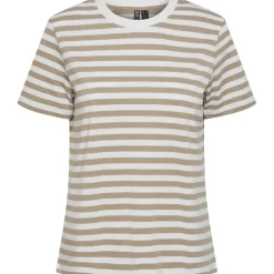 PIECES dame tee PCRIA - Silver Mink BRIGHT WHITE Discount