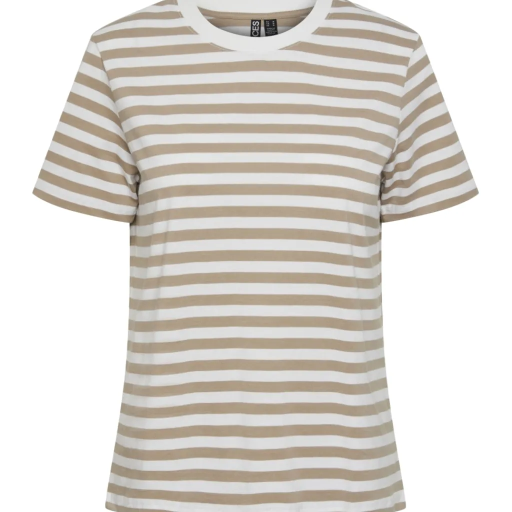 PIECES dame tee PCRIA - Silver Mink BRIGHT WHITE Discount