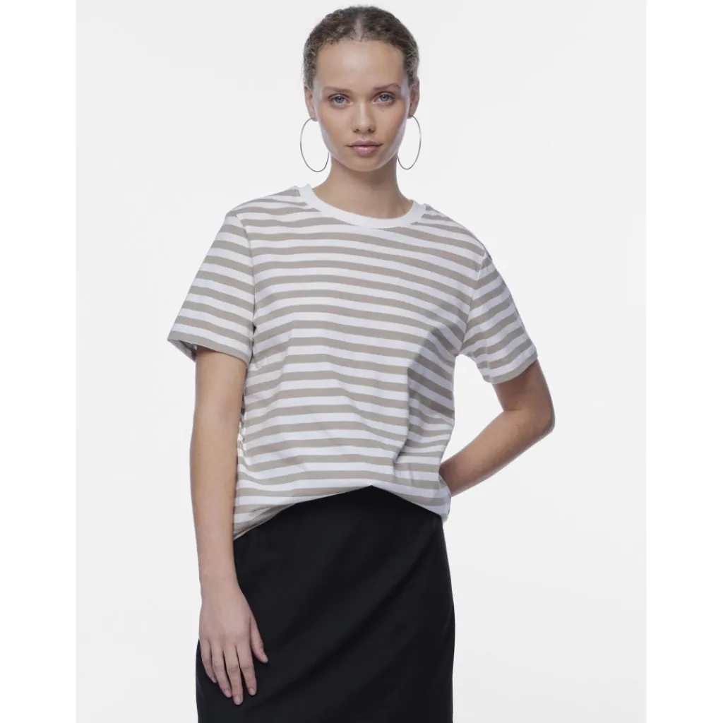 PIECES dame tee PCRIA - Silver Mink BRIGHT WHITE Discount