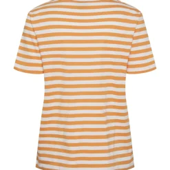 PIECES dame tee PCRIA - Tangerine BRIGHT WHITE Clearance