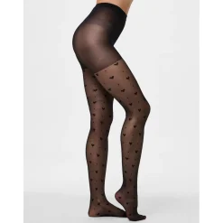 PIECES dame tights PCNIA - BLACK HEART Discount