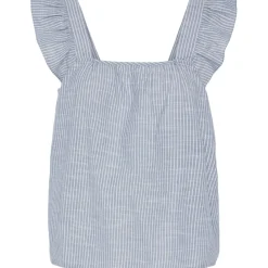 PIECES dame top PCAPIA - Coronet Blue Bright white Sale