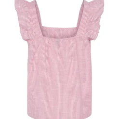 PIECES dame top PCAPIA - Pink Lemonade Bright white Outlet