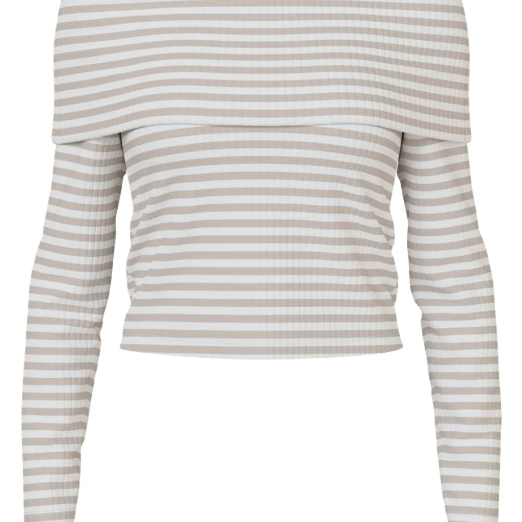 PIECES dame top PCLAYA - Bright White Silver gray Sale