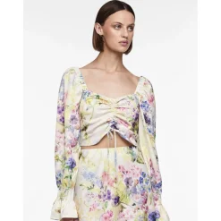 PIECES dame top PCMARI - Cloud Dancer FLOWERS Sale