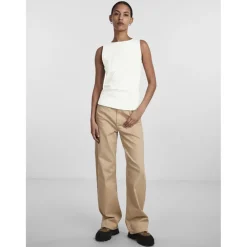 PIECES dame top PCNEJA - Bright White Hot