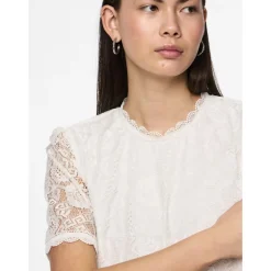 PIECES dame top PCOLLINE - Cloud Dancer