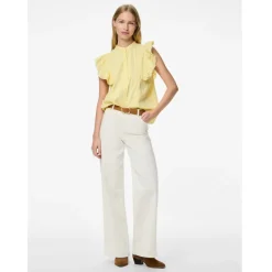 PIECES dame top PCSIKKA - pale banana Outlet