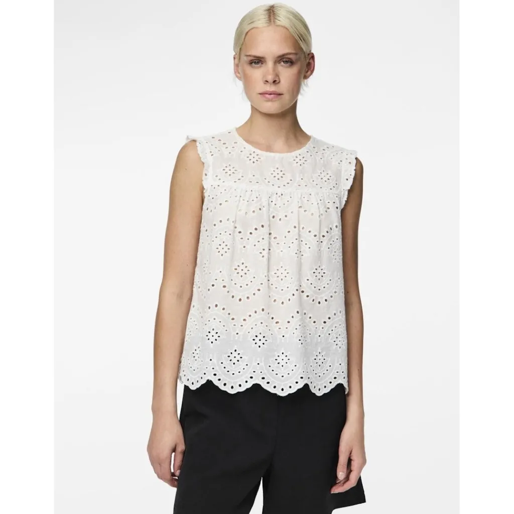 PIECES dame top PCVILDE - Bright White Online