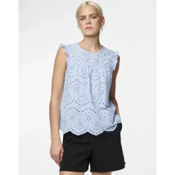 PIECES dame top PCVILDE - Cashmere Blue Online