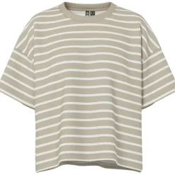 PIECES dame t-shirt PCCHILLI - Crockery Stripes CLOUD DANCER