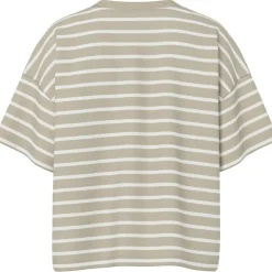 PIECES dame t-shirt PCCHILLI - Crockery Stripes CLOUD DANCER